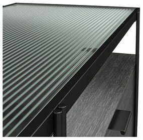 Czarna szafka pod TV w dekorze dębu 140x50 cm Wainwright – Queer Eye
