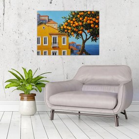 Obraz na szkle - Drzewo pomarańczowe (70x50 cm)