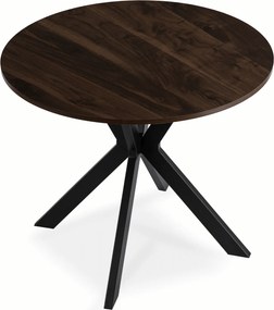 Okrągły stół w stylu industrialnym Lauren 80 cm, orzech/czarny