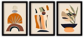 Zestaw 3 obrazów w czarnej ramie Vavien Artwork Modern, 35x45 cm