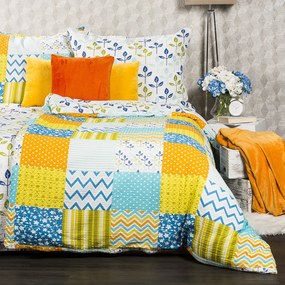 4Home Pościel z kory Patchwork blue, 140 x 200 cm, 70 x 90 cm, 140 x 200 cm, 70 x 90 cm