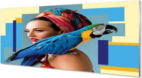 Panel szklany do Kuchni Papuga Ara na Ramieniu