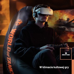Duża pufa gamingowa do grania na konsoli Diablo World of Tanks