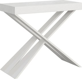 Konsola rozkładana 90x40/196 cm Diago Small Frassino biała rama w kolorze Białym