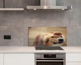 Panel Kuchenny Szklany Słodki Piesek i Babeczka