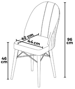 Zestaw krzeseł do jadalni Ritim Anthracite, 6 szt.