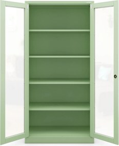 Przeszklona szafa medyczna Amelia Fresh Style 90x40x185 cm pastelowy zielony