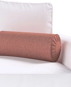 Poduszka wałek z zakładkami kolor brązowy tkanina strukturalna