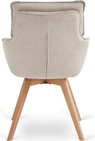 Krzesło Tapicerowane Obrotowe DIAS Beżowe Nowoczesne