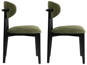 Zestaw krzeseł do jadalni Lionte Green and Black,2 szt.