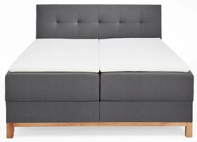 Ciemnoszare łóżko boxspring ze schowkiem 160x200 cm Catania − Meise Möbel