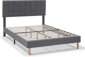 Rama łóżka platformowego Sorni z pikowanym zagłówkiem, 30 cm, 90x190 cm, Ciemnoszary