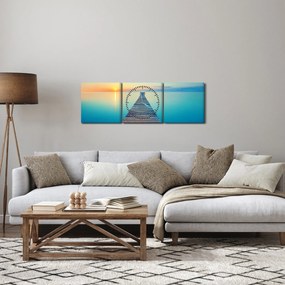 Obraz - Molo do nieskończoności (z zegarem) (90x30 cm)