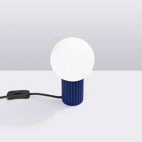Lampa biurkowa HALO ultramaryna ryflowana SOLLUX  LIGHTING