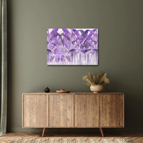 Obraz - Fioletowe liście w gipsie (70x50 cm)