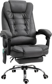 Vinsetto Fotel biurowy ergonomiczny z funkcją masażu masażer szary 65x160x104 cm | Aosom PL