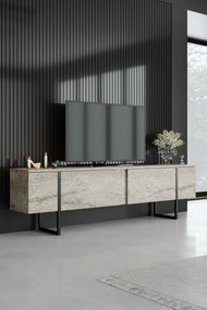 Stolik pod telewizor Luxe Travertine and Black