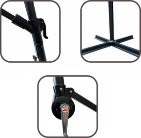 Składany parasol ogrodowy Floriva YN7011-BR, brązowy