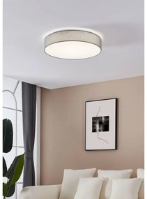 Szara lampa sufitowa LED z tekstylnym kloszem ROMAO – EGLO