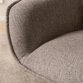 Krzesło Tapicerowane Obrotowe DIAS Brązowe Nowoczesne