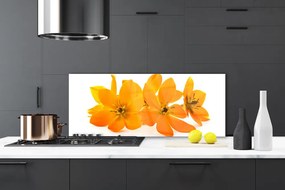 Panel Szklany do Kuchni Pomarańczowa Kompozycja Botaniczna