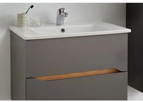 Szara szafka pod umywalkę bez baterii 72x51 cm Set 357 – Pelipal