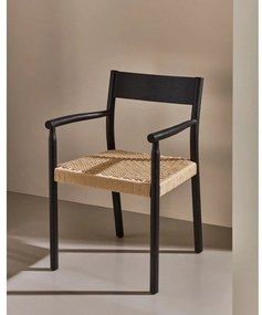 Czarno-naturalne krzesło z litego drewna dębowego Yalia – Kave Home