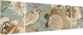 Obraz - Ogród z ptakiem (170x50 cm)
