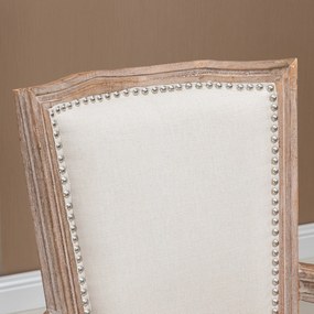 HOMCOM Krzesło Jadalniane Styl Francuski Dekoracja Nitami Kremowe Wygodne | Aosom PL