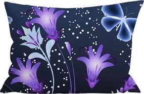 Poszewka na poduszkę z mikrofibry VIOLET BUTTERFLY 70x90 cm, ciemnoniebieska