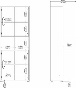 Czterodrzwiowy regał biurowy Sign 80 jackson hickory/szary mat