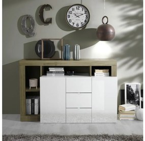 Komoda LENOR biała/brązowa