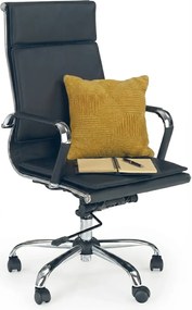 Czarny skórzany fotel obrotowy biurowy G6-K14