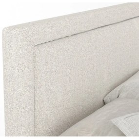 Beżowe łóżko kontynentalne ze schowkiem 200x200 cm Lavenda – Maison de Rêve