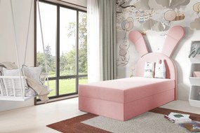 Różowe dziecięce łóżko kontynentalne 100x200 cm M9-S83