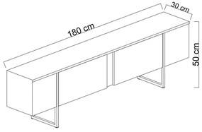 Szafka pod TV w dekorze orzecha 180x30 cm Luxe – Kalune Design