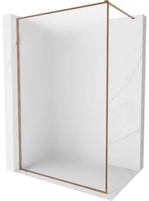 Mexen Kioto-XF ścianka prysznicowa Walk-in z ramką 100 x 202 cm, szron 10 mm, różowe złoto - 800-100-104-60-30-X