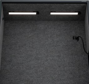 Kabina akustyczna SALLY MentalBox 1150 mm – antracytowy korpus, ciemnoszare siedzisko