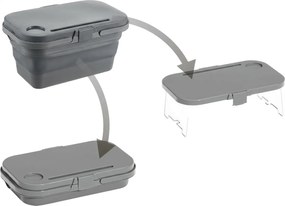 Składany kosz piknikowy TRIGO 3w1, szary