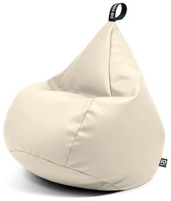 Beżowy worek do siedzenia z imitacji skóry Drop L – So Soft?