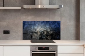 Panel szklany do Kuchni Dłonie w Niebieskiej Poświacie