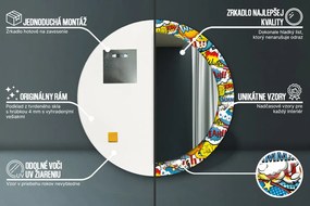 Wzór w stylu komiksowym Lustro dekoracyjne okrągłe