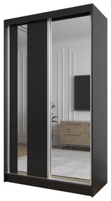 Szafa przesuwna - Greco 120 cm, czarny mat