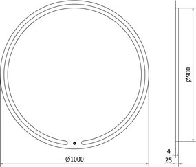 Mexen Rose lustro łazienkowe podświetlane, okrągłe 100 cm, LED 6000K, antypara - 9810-100-100-611-00