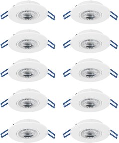 Eglo 300187 - ZESTAW 10x LED oprawa wpuszczana sufitowa GEDREZ LED/4,9W/230V śr. 9 cm biała