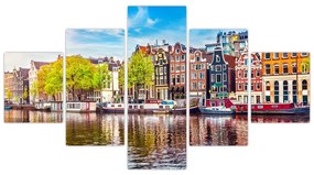 Obraz - Tańczące domy, Amsterdam (125x70 cm)