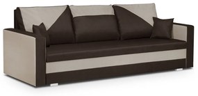 Kanapa sofa 3 os z funkcją spania ASTO1 Ciemny brąz/Beżowy