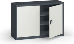 Szafa metalowa, 800 x 1200 x 400 mm, 2 półki, grafitowy / szary