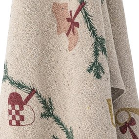Kremowy koc ze świątecznym motywem 130x160 cm Yule – Bloomingville