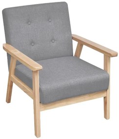 Jasnoszary komplet wypoczynkowy sofa z fotelem - Kifi 2X